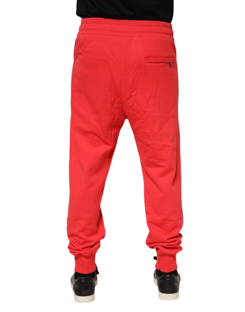 Calça jogger masculina de moletom de algodão vermelho Dolce & Gabbana