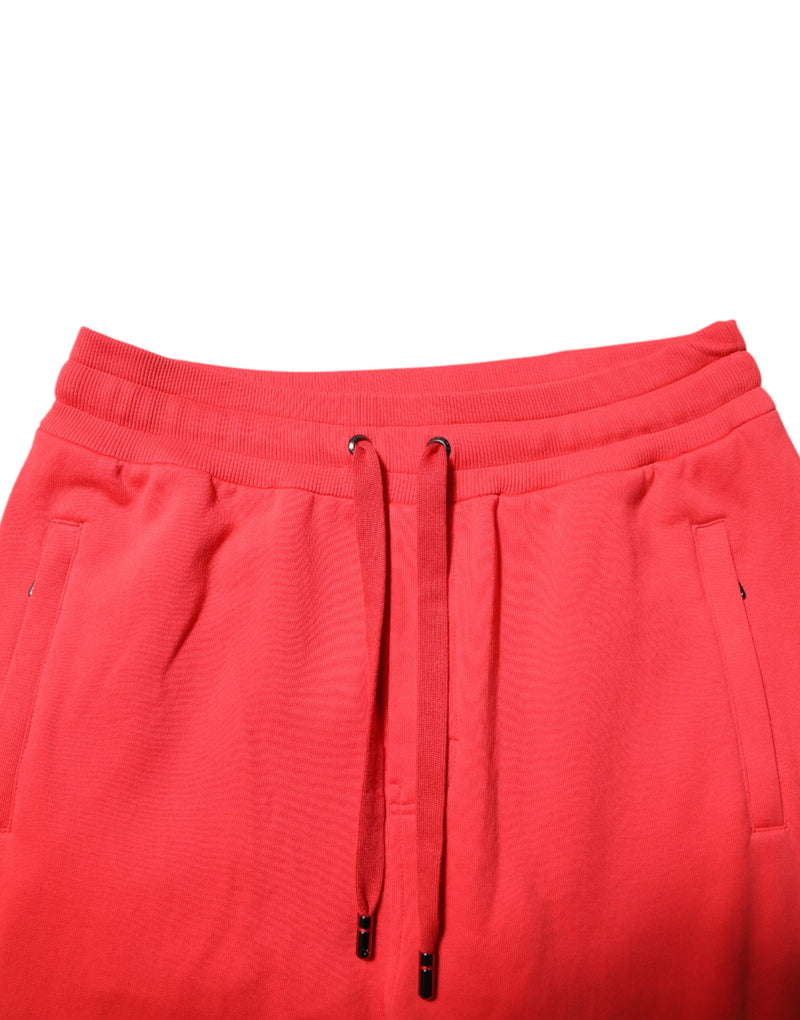 Calça jogger masculina de moletom de algodão vermelho Dolce & Gabbana