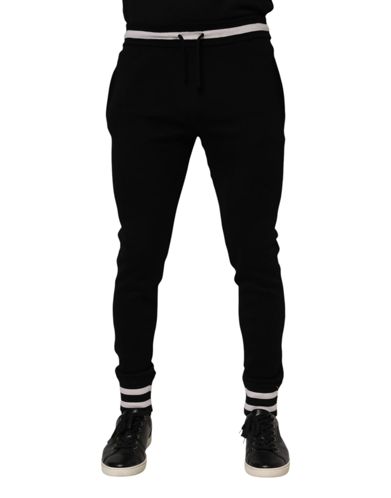 Pantaloni jogger in cotone nero da uomo Dolce & Gabbana