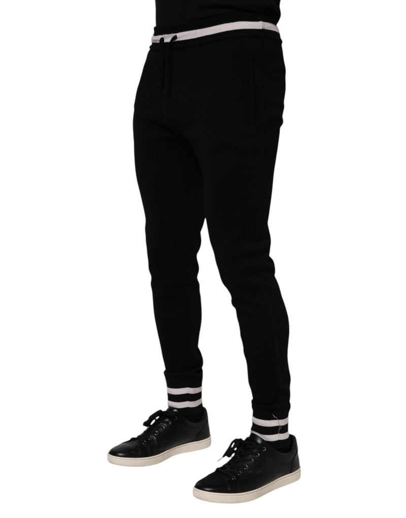 Pantaloni jogger in cotone nero da uomo Dolce & Gabbana