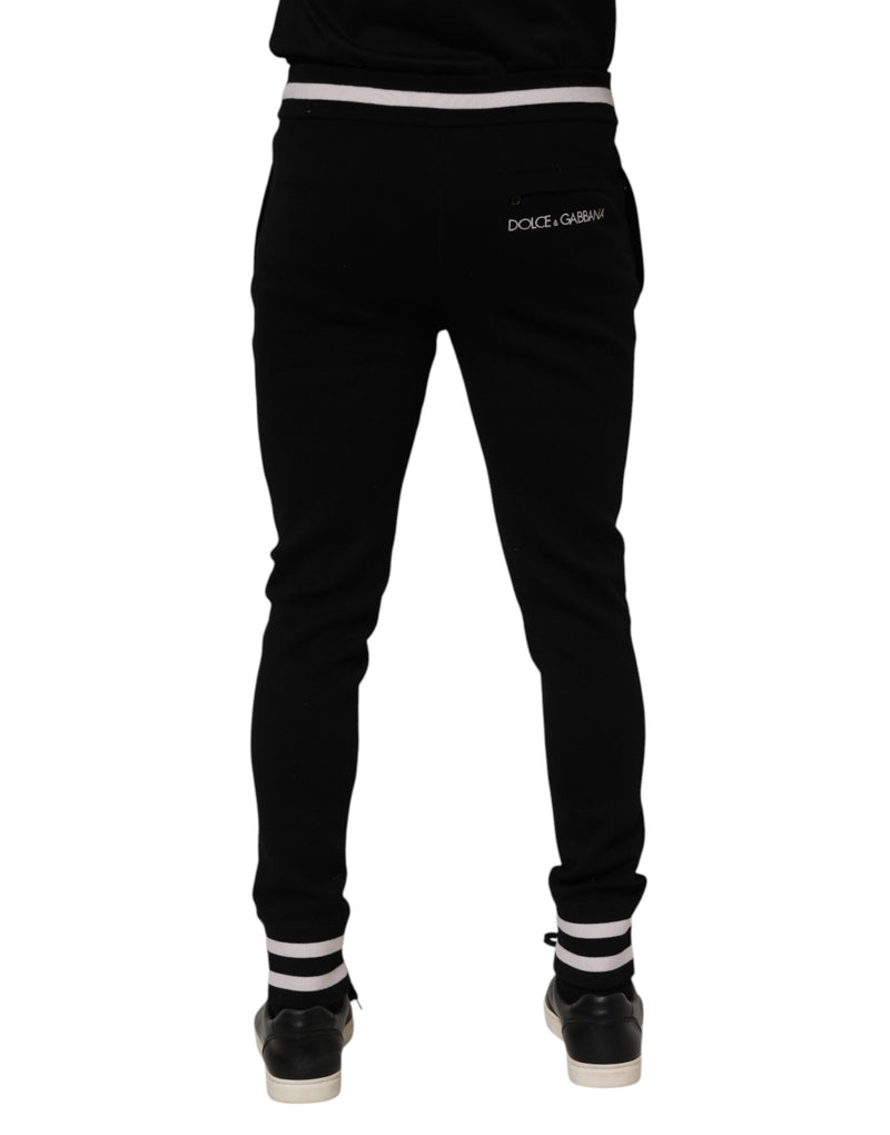 Pantaloni jogger in cotone nero da uomo Dolce & Gabbana