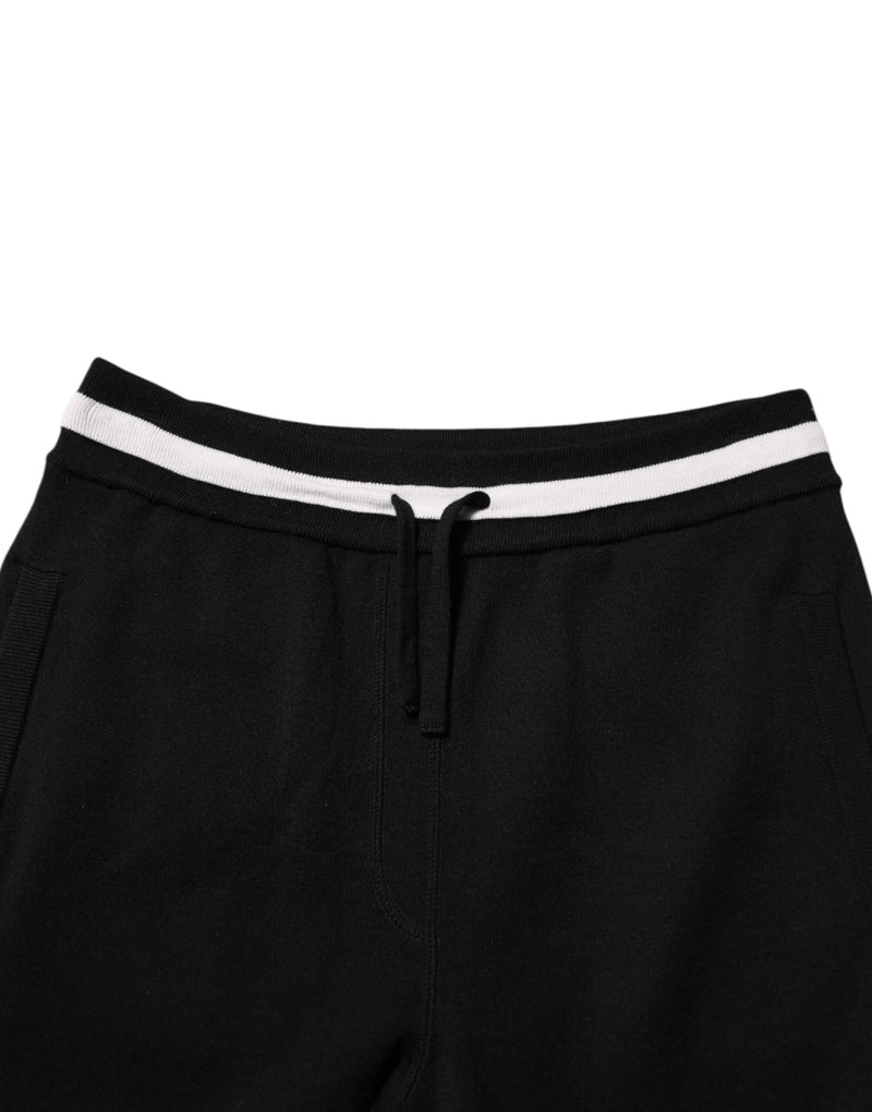 Pantaloni jogger in cotone nero da uomo Dolce & Gabbana