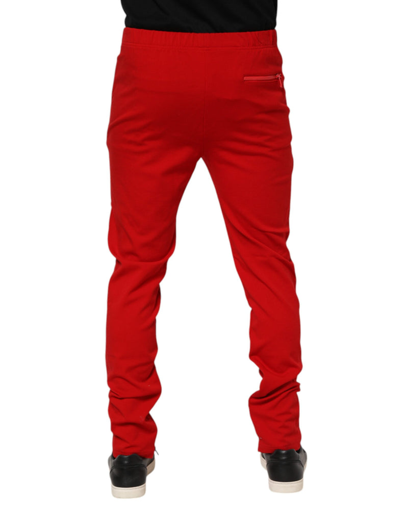 Pantalones deportivos jogger Dolce & Gabbana rojos, de viscosa y con logotipo, para hombre