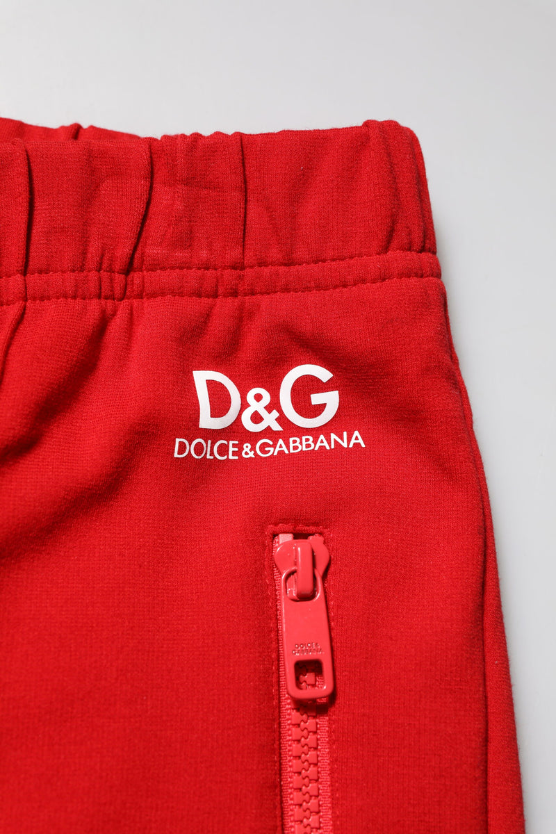 Pantalones deportivos jogger Dolce & Gabbana rojos, de viscosa y con logotipo, para hombre