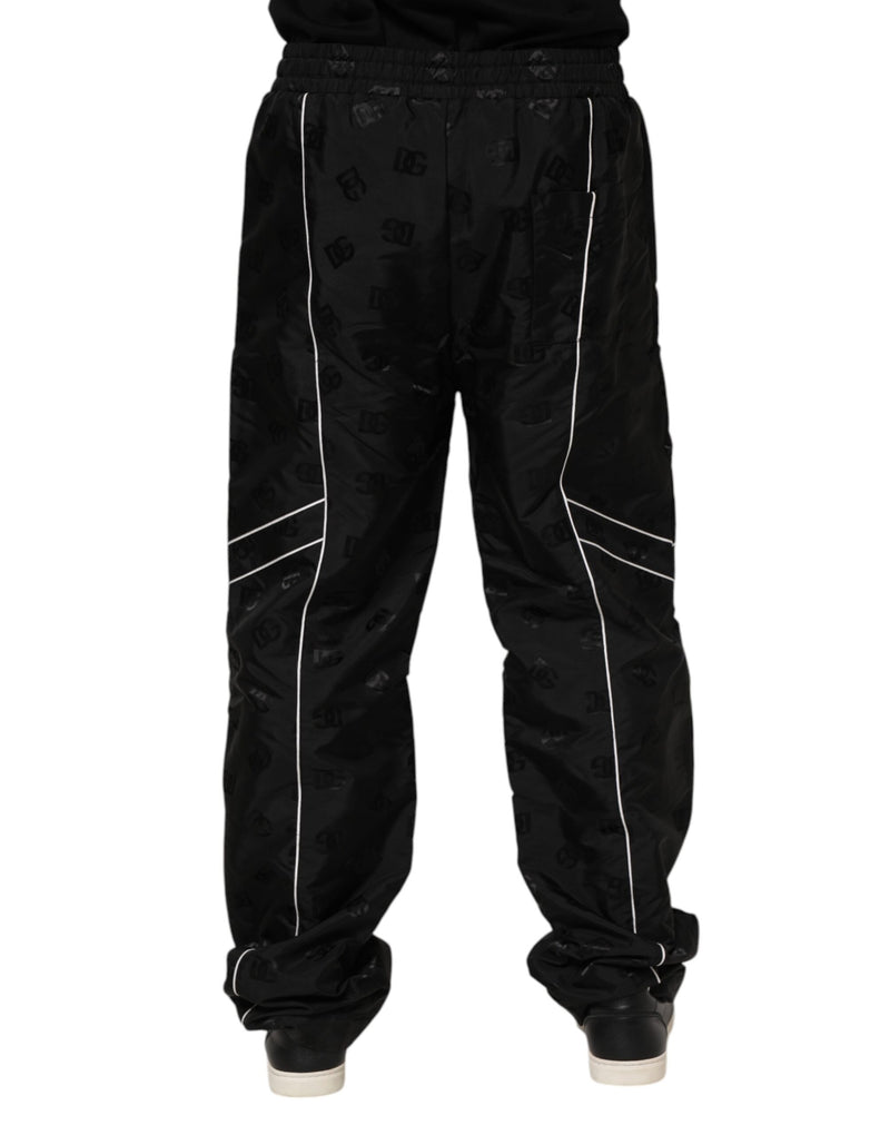 Pantalon de jogging droit en coton noir Dolce & Gabbana