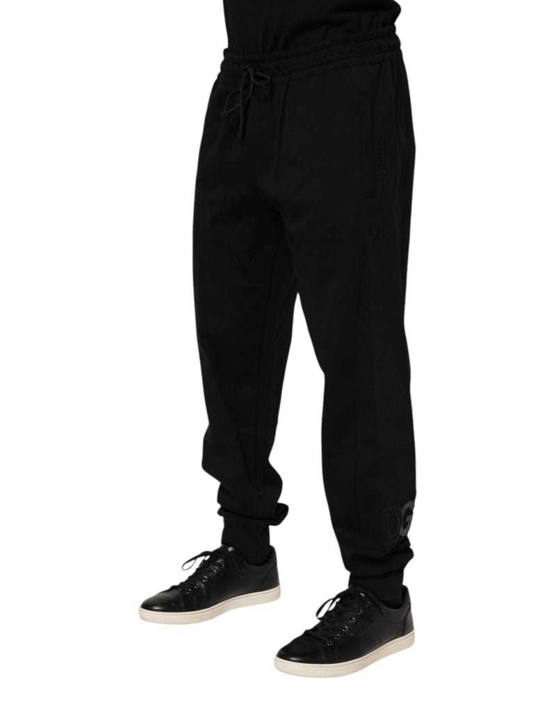 Calça de moletom jogger masculina preta de algodão Dolce & Gabbana