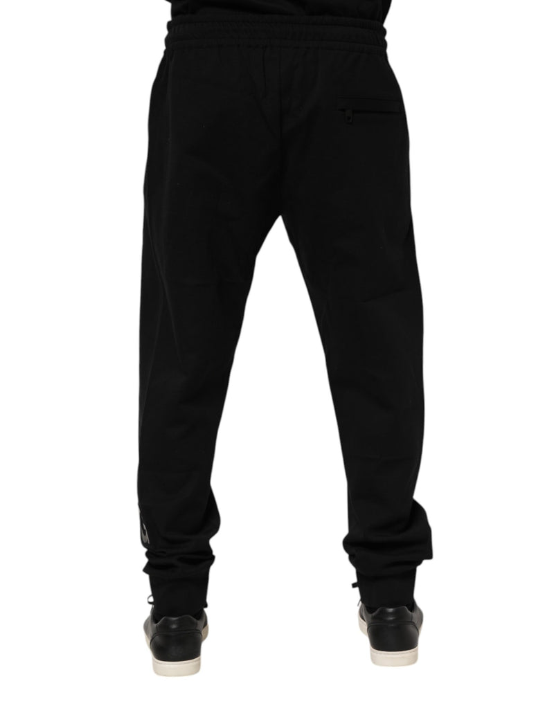 Calça de moletom jogger masculina preta de algodão Dolce & Gabbana