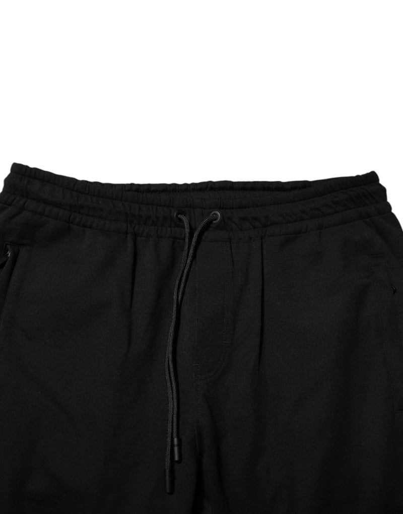 Calça de moletom jogger masculina preta de algodão Dolce & Gabbana