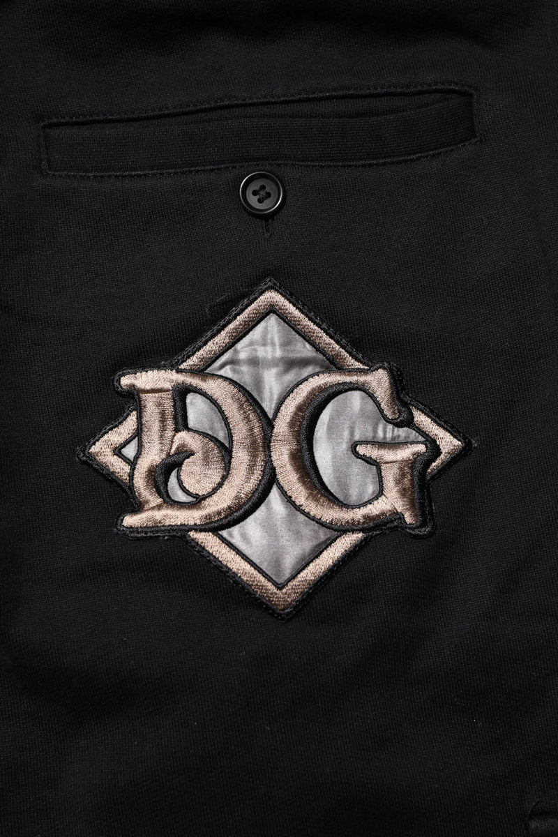 Dolce & Gabbana Black Cotton Logo Jogger Sweatpants Pants