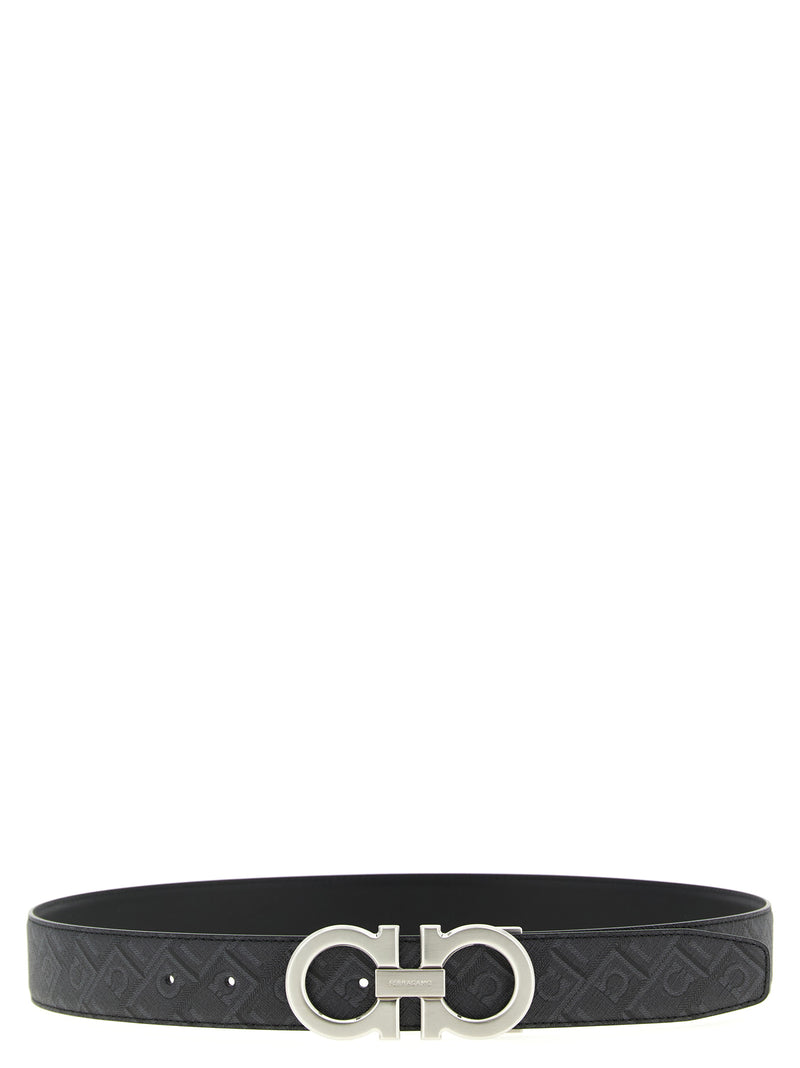 Ferragamo Gancini Print Reversible Belt | Urbalenti™ NYC