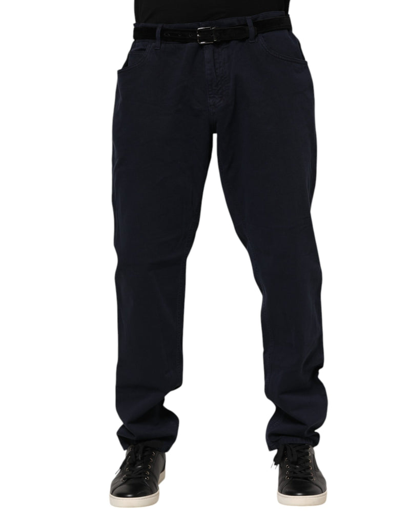 Jeans in denim di cotone nero dal taglio affusolato Dolce & Gabbana
