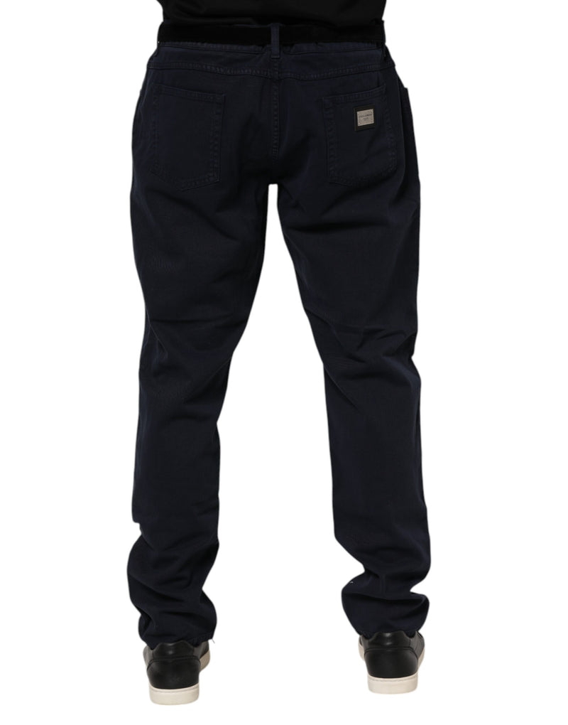 Jeans in denim di cotone nero dal taglio affusolato Dolce & Gabbana