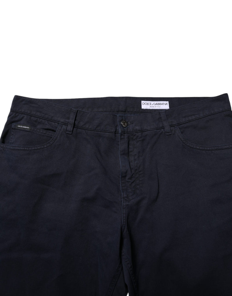 Jeans in denim di cotone nero dal taglio affusolato Dolce & Gabbana