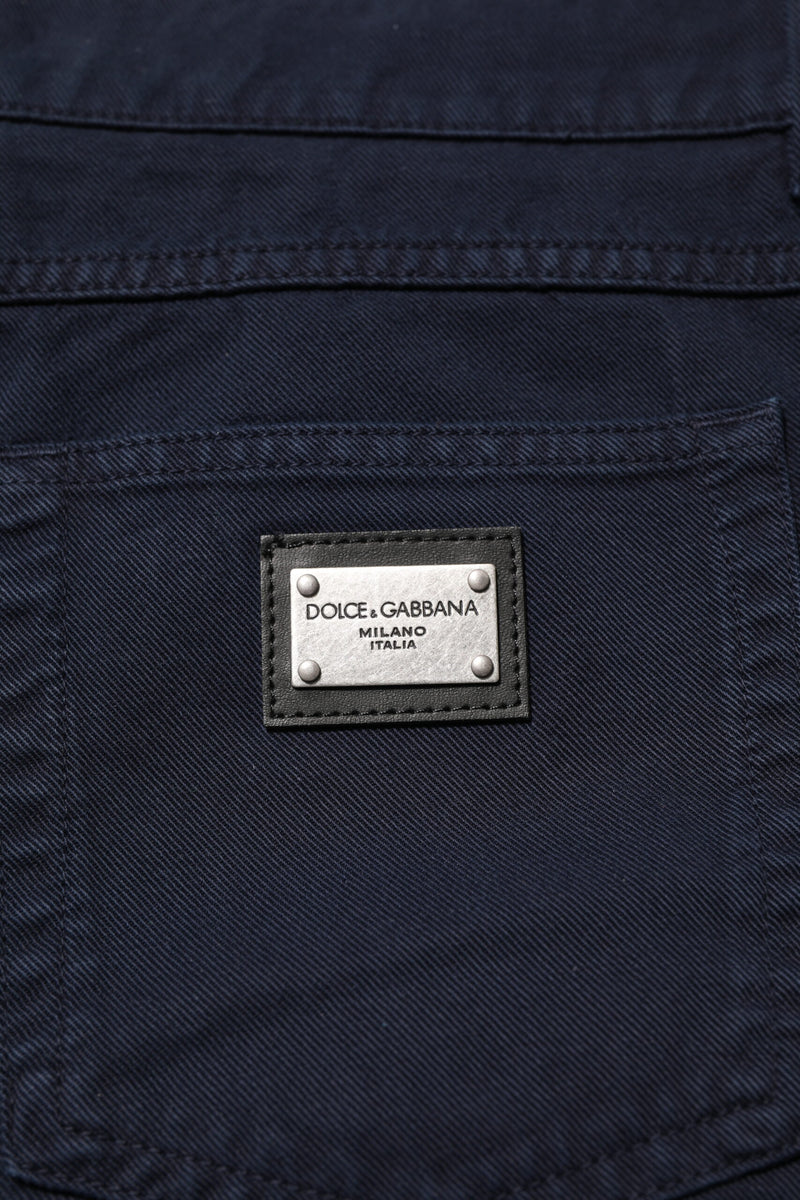 Jeans in denim di cotone nero dal taglio affusolato Dolce & Gabbana