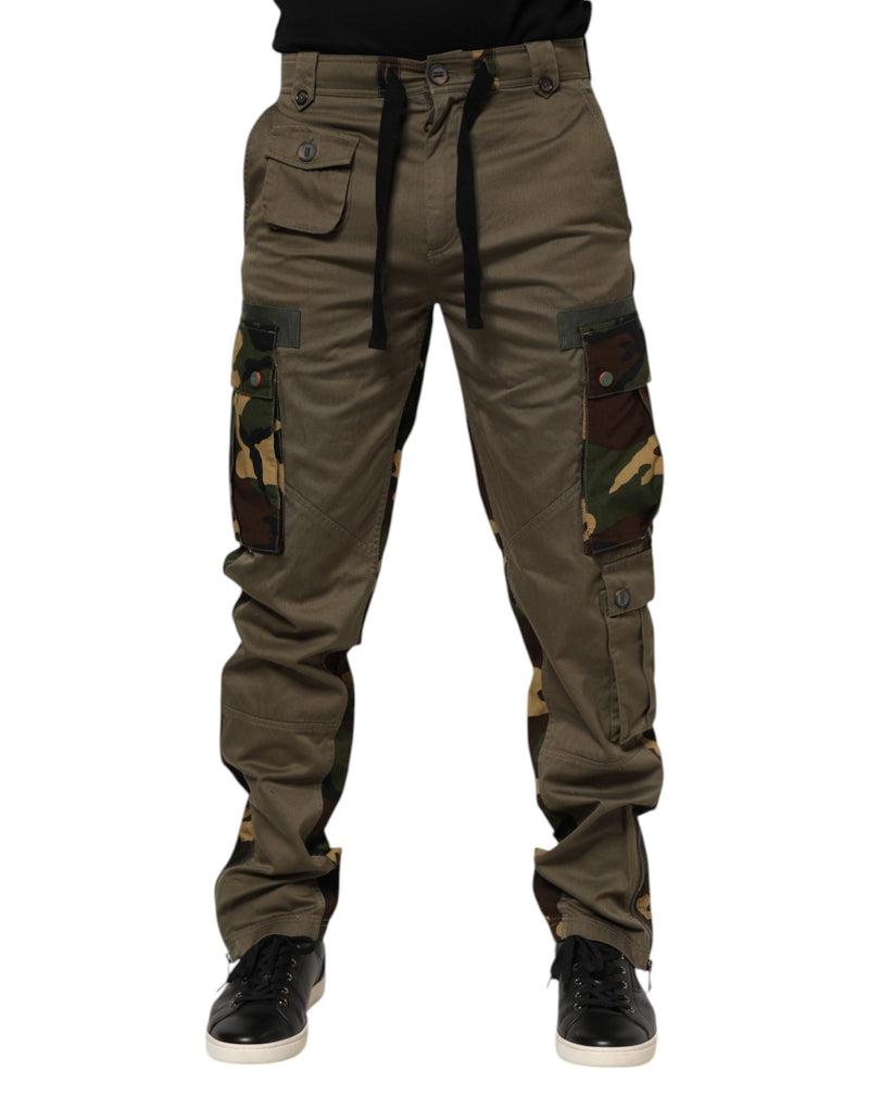 Pantalon cargo camouflage en coton marron Dolce & Gabbana