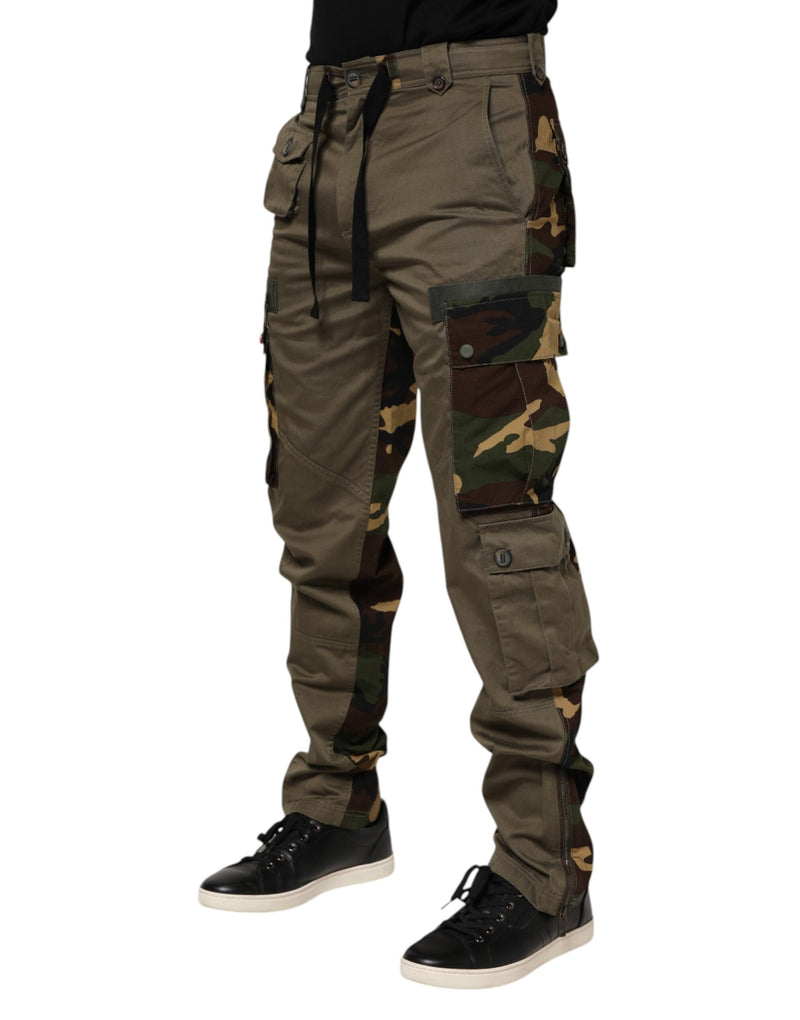 Pantalon cargo camouflage en coton marron Dolce & Gabbana