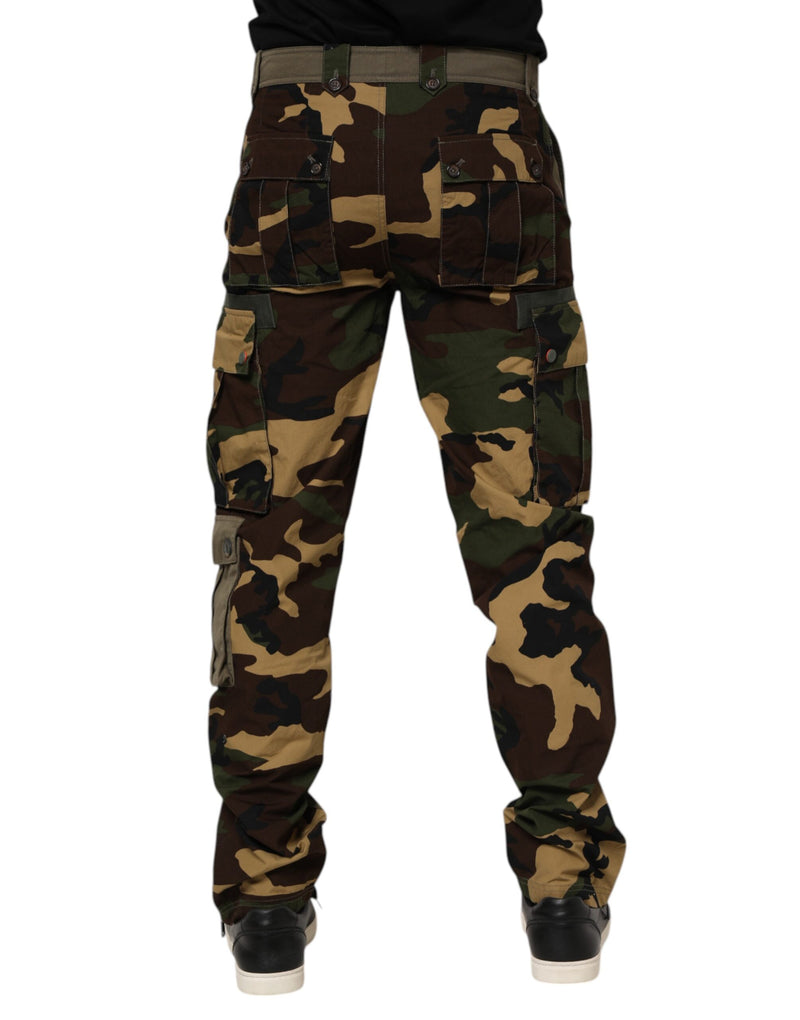 Pantalon cargo camouflage en coton marron Dolce & Gabbana