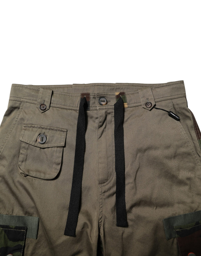 Pantalon cargo camouflage en coton marron Dolce & Gabbana