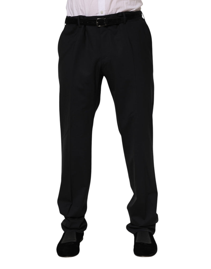 Pantaloni eleganti in lana nera Dolce & Gabbana