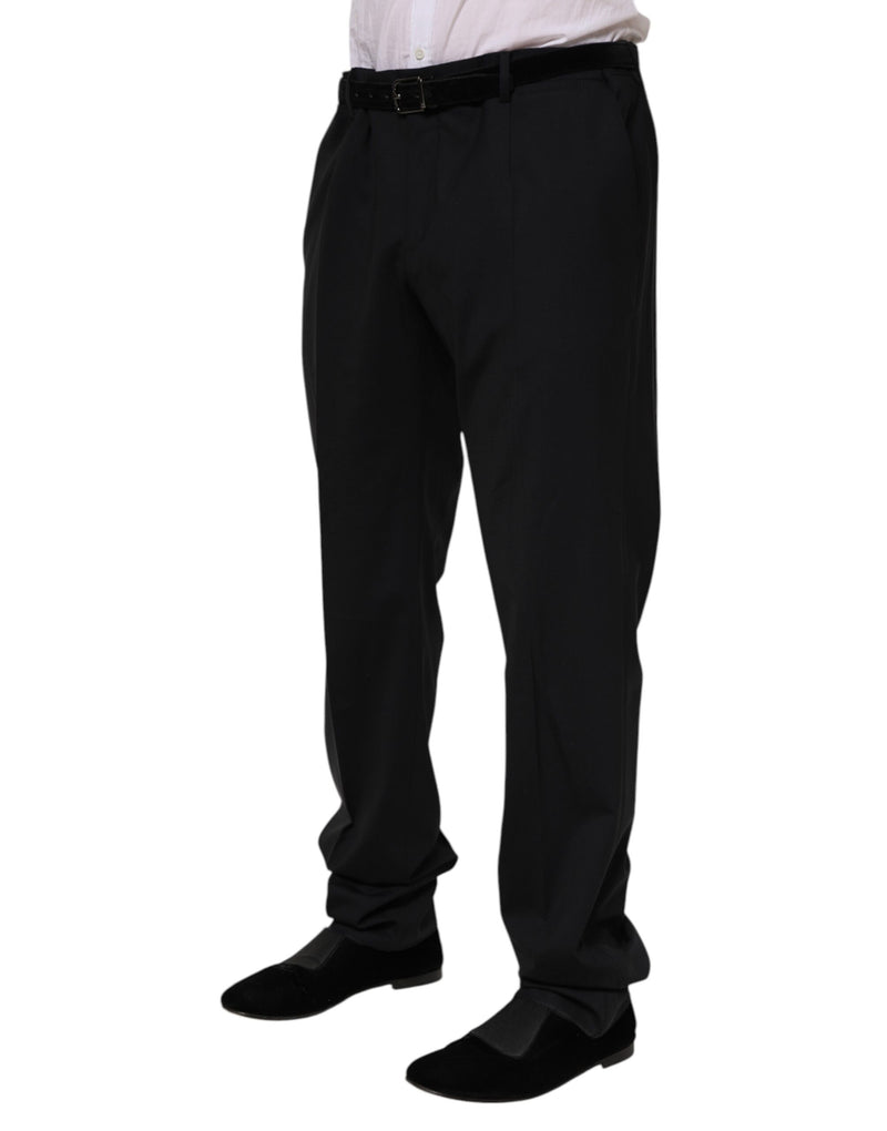 Pantaloni eleganti in lana nera Dolce & Gabbana