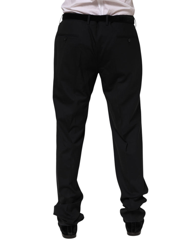 Pantaloni eleganti in lana nera Dolce & Gabbana