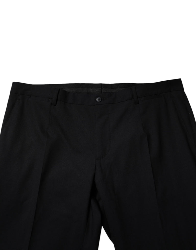 Pantaloni eleganti in lana nera Dolce & Gabbana