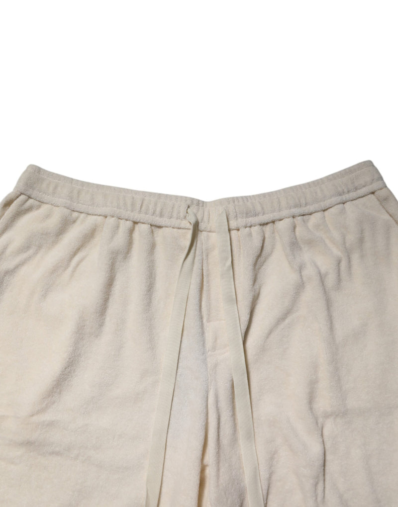 Dolce & Gabbana Ivory Cotton Men Bermuda Sweatshorts Shorts