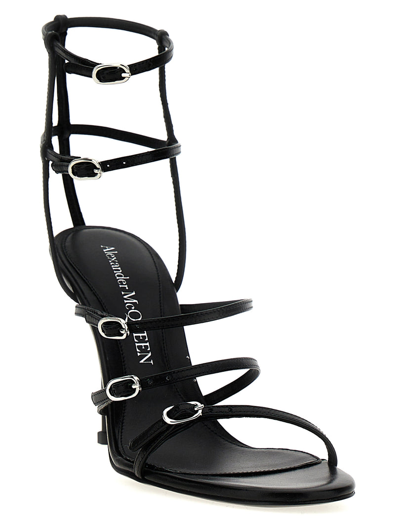 Alexander McQueen Strap Leather Sandals | Urbalenti™ NYC