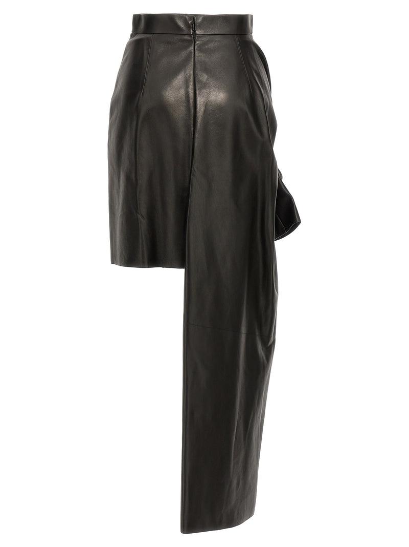 Alexander McQueen Maxi Bow Leather Skirt | Urbalenti™ NYC