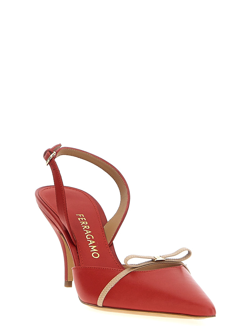 Ferragamo Gylla Slingback - Red Leather | Urbalenti™ NYC