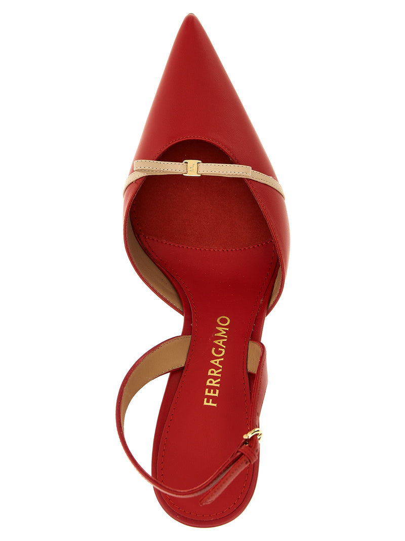 Ferragamo Gylla Slingback - Red Leather | Urbalenti™ NYC