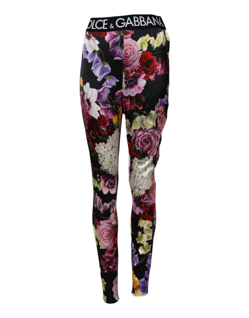 Calça legging floral multicolorida com cintura elástica Dolce & Gabbana