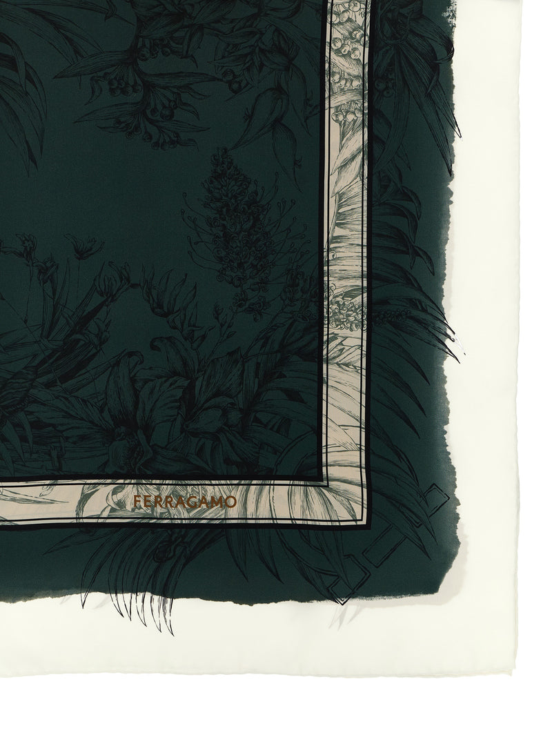 Ferragamo Ferragamo Gravure Print Scarf