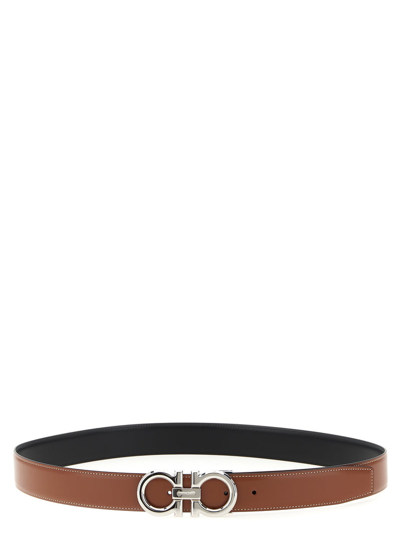Ferragamo Gancini Reversible Belt - Leather Reversible - Style 78NERO | Urbalenti™ NYC