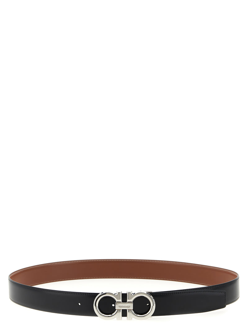 Ferragamo Gancini Reversible Belt - Leather Reversible - Style 78NERO | Urbalenti™ NYC