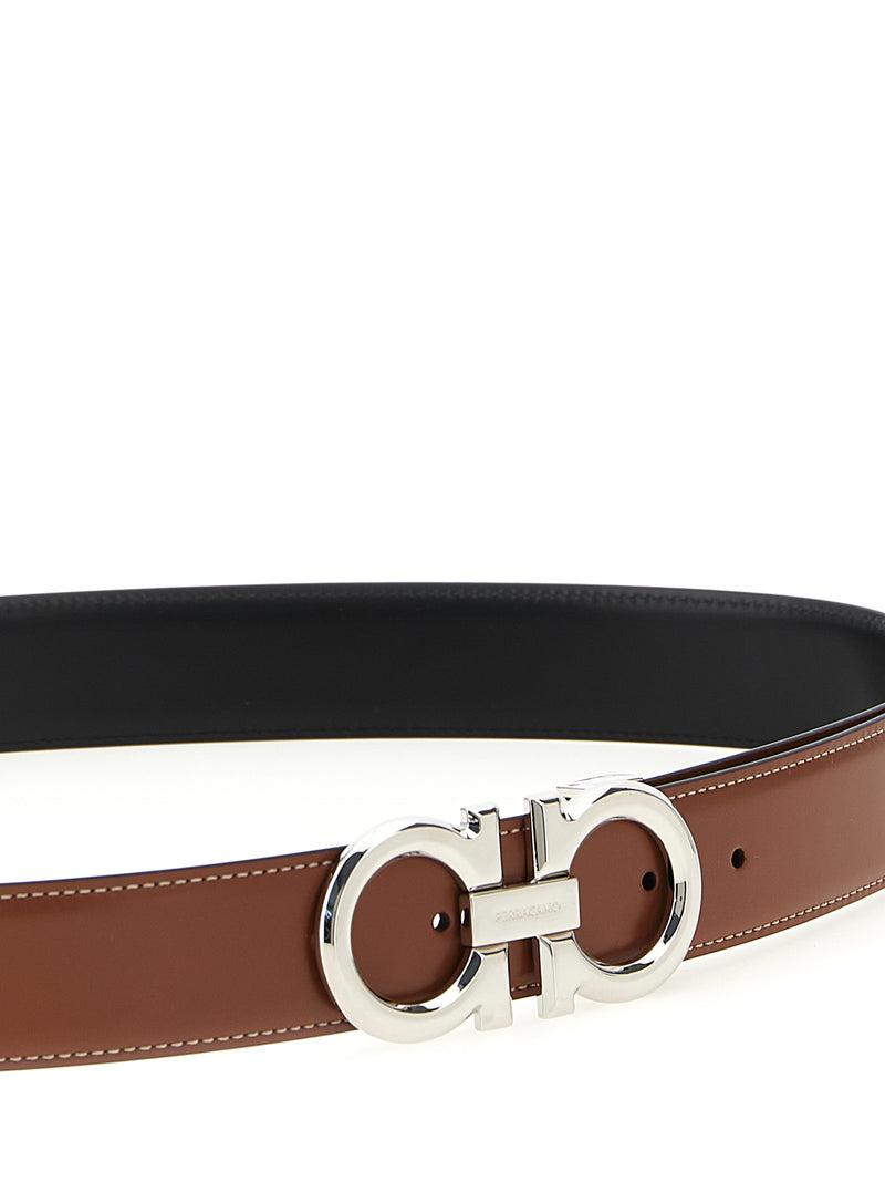 Ferragamo Gancini Reversible Belt - Leather Reversible - Style 78NERO | Urbalenti™ NYC