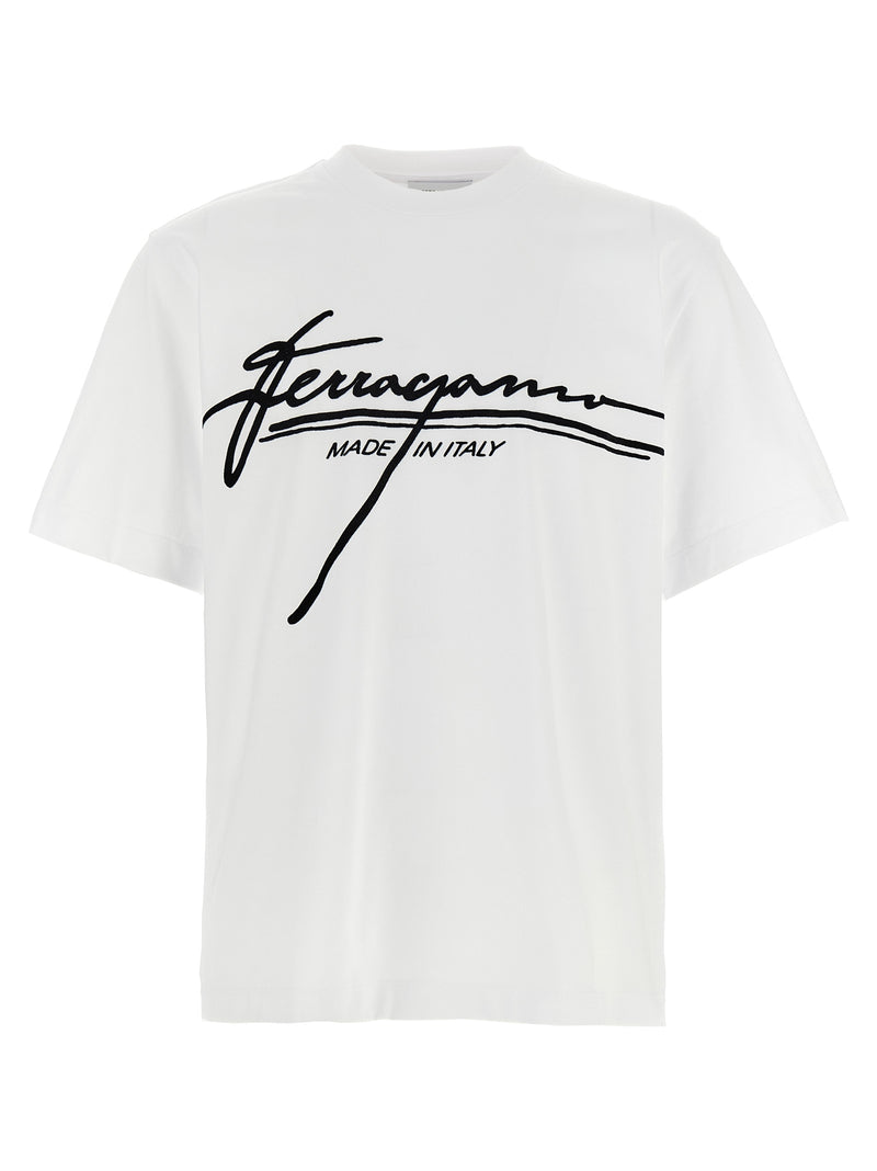 Ferragamo Firma T-Shirt - White Jersey | Urbalenti™ NYC