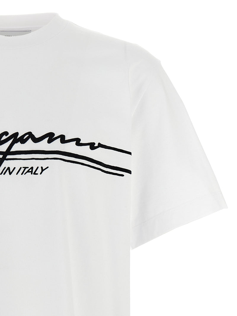 Ferragamo Firma T-Shirt - White Jersey | Urbalenti™ NYC