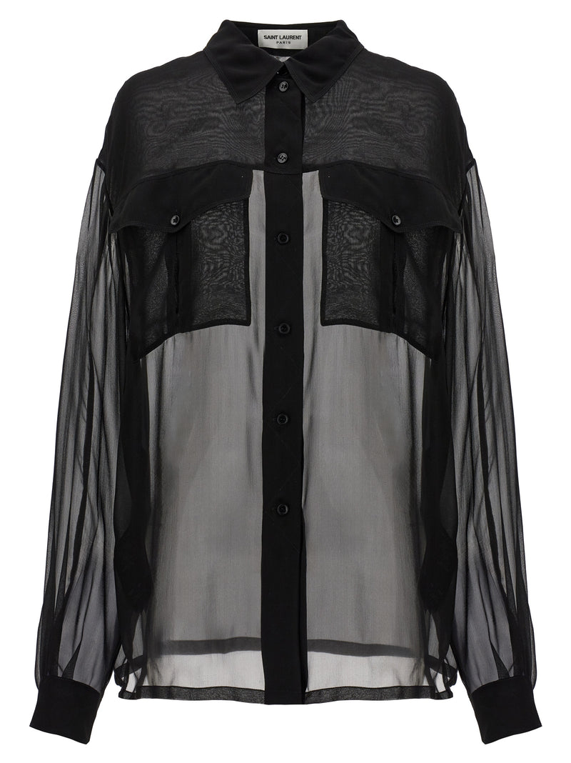 Saint Laurent Silk Muslin Shirt | Urbalenti™ NYC