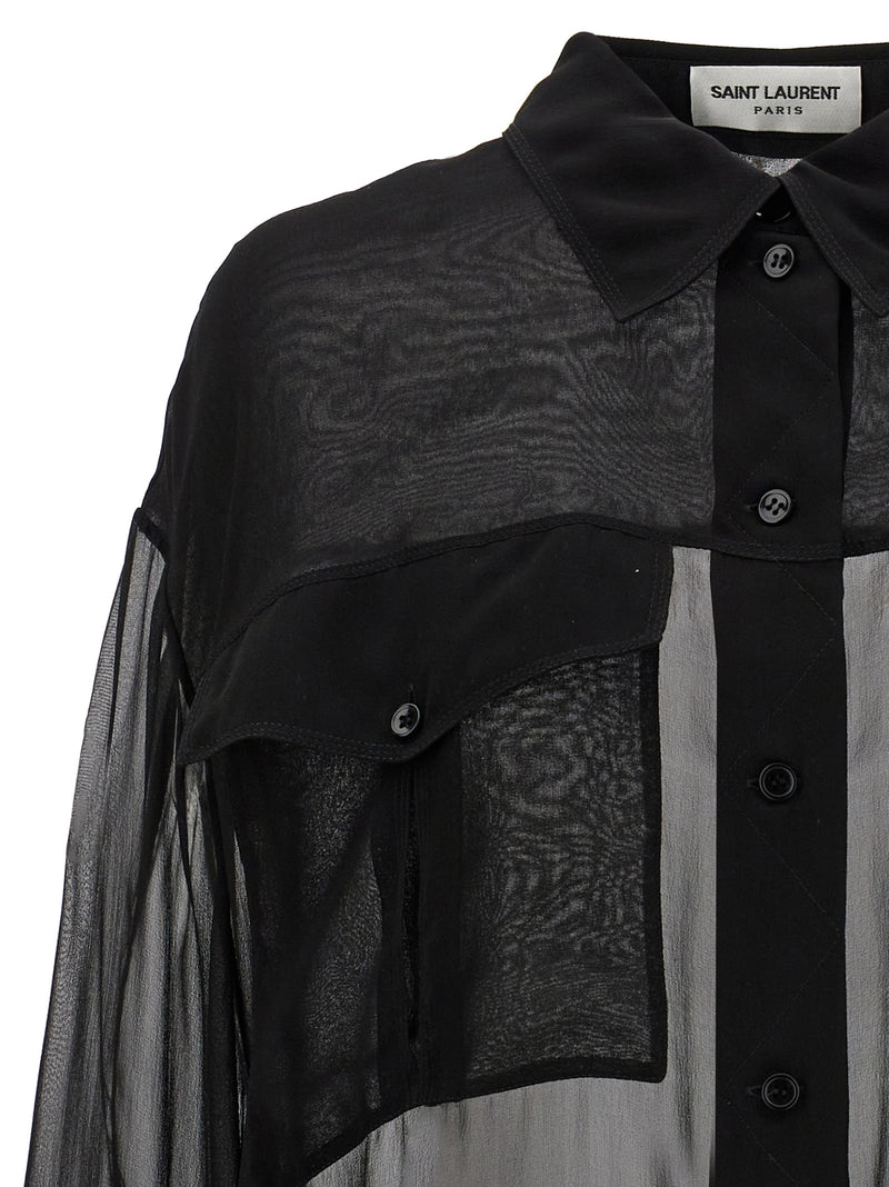 Saint Laurent Silk Muslin Shirt | Urbalenti™ NYC
