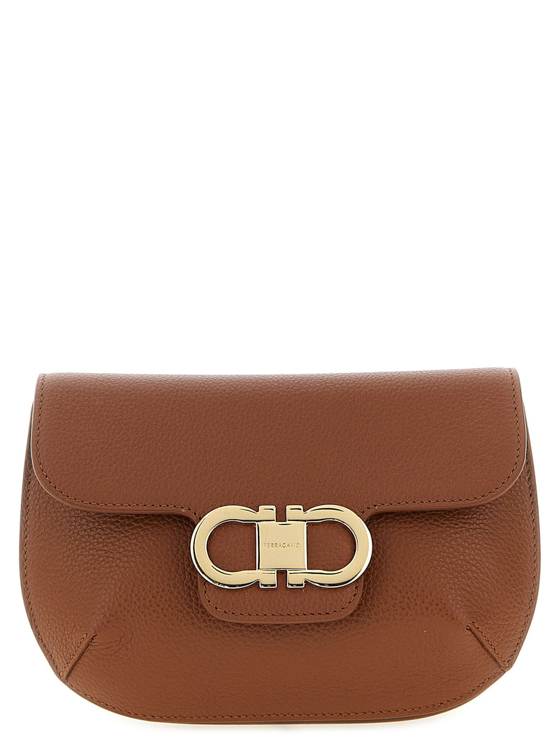 Ferragamo Ferragamo Double Gancini Mini Crossbody Bag