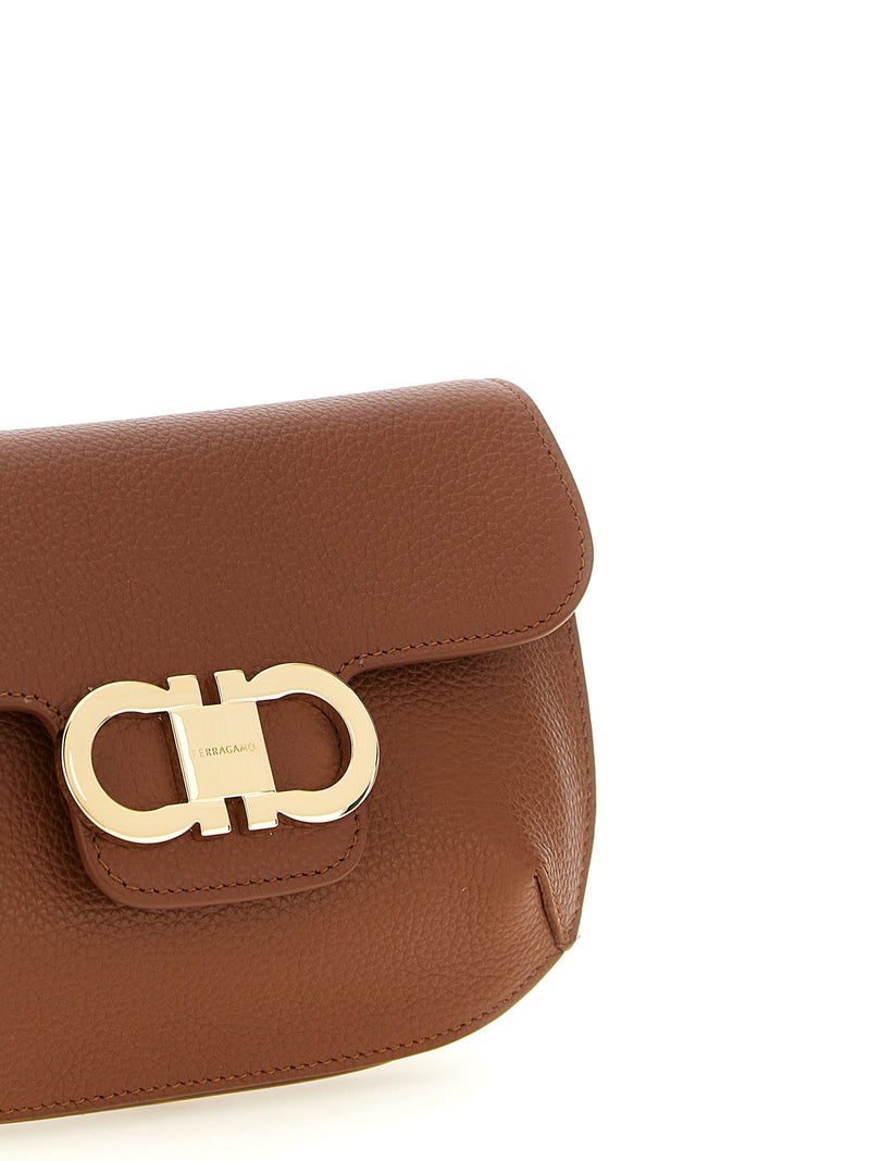Ferragamo Ferragamo Double Gancini Mini Crossbody Bag
