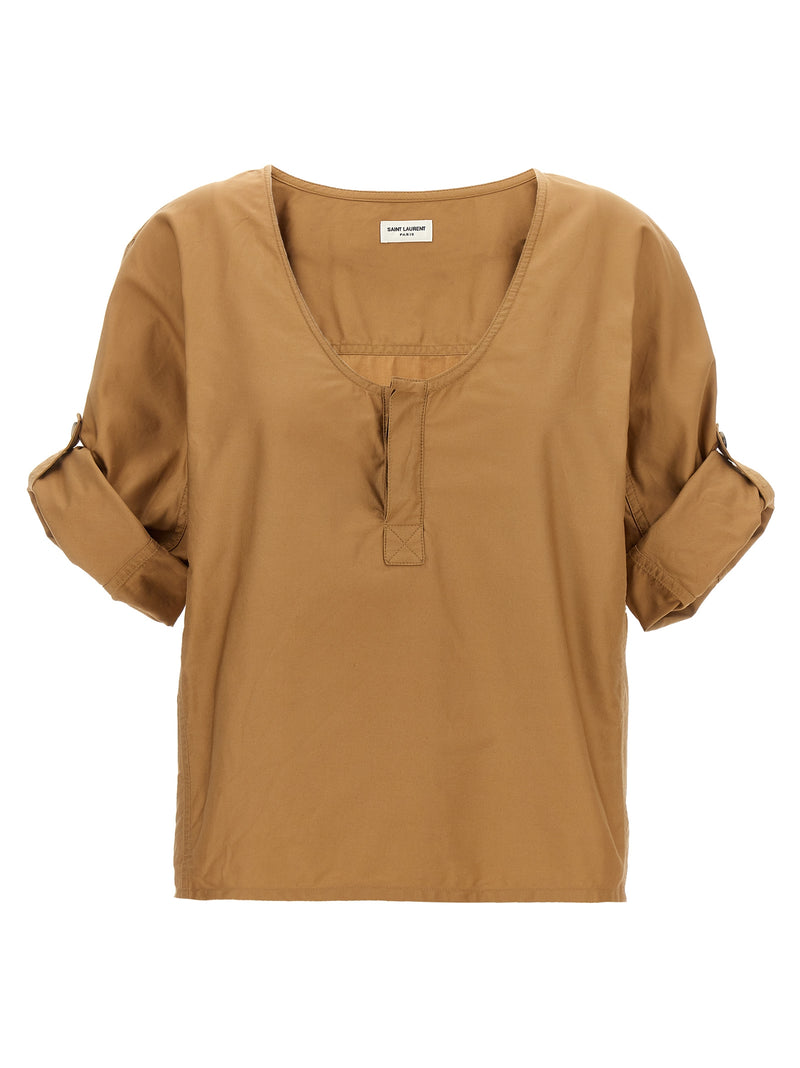 Saint Laurent Twill Blouse | Urbalenti™ NYC