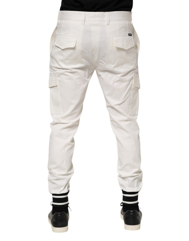 Pantalon cargo de jogging skinny blanc en coton pour homme Dolce & Gabbana