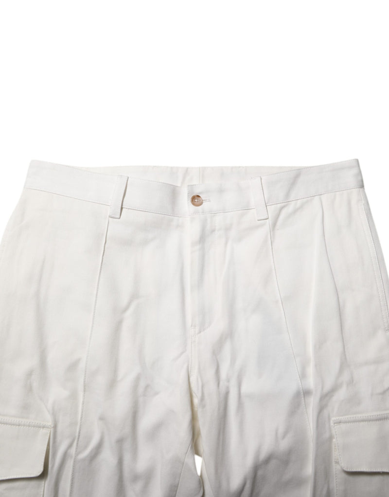 Pantalon cargo de jogging skinny blanc en coton pour homme Dolce & Gabbana
