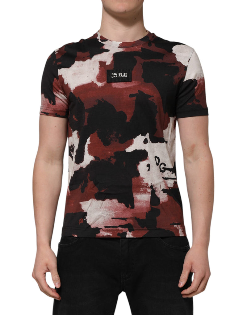 Camiseta de cuello redondo para hombre Dolce & Gabbana multicolor con estampado de camuflaje