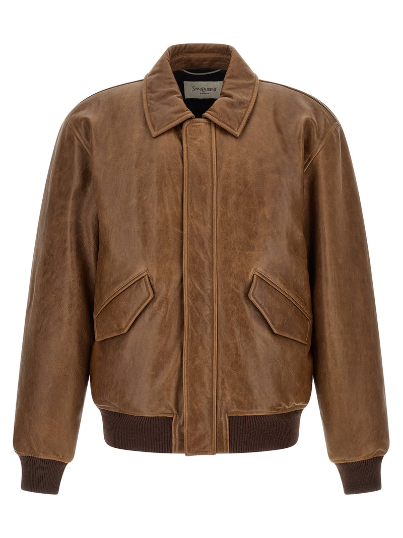 Saint Laurent Saint Laurent Vintage Leather Bomber Jacket