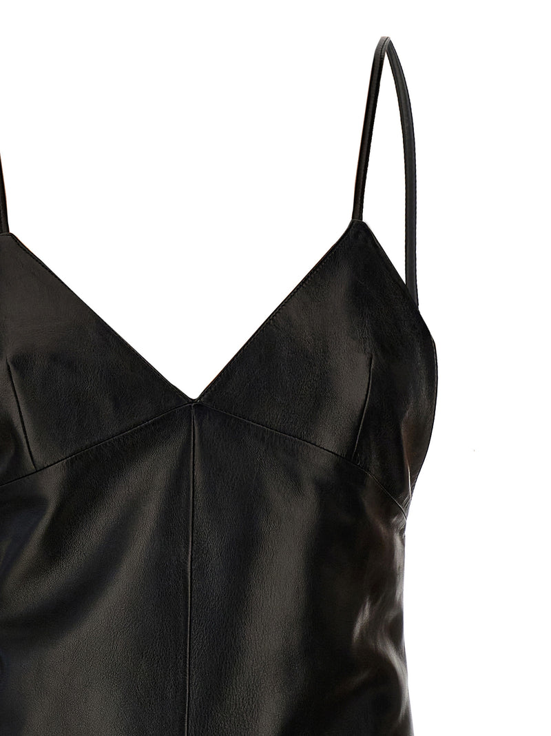 Saint Laurent Leather Slip Dress | Urbalenti™ NYC