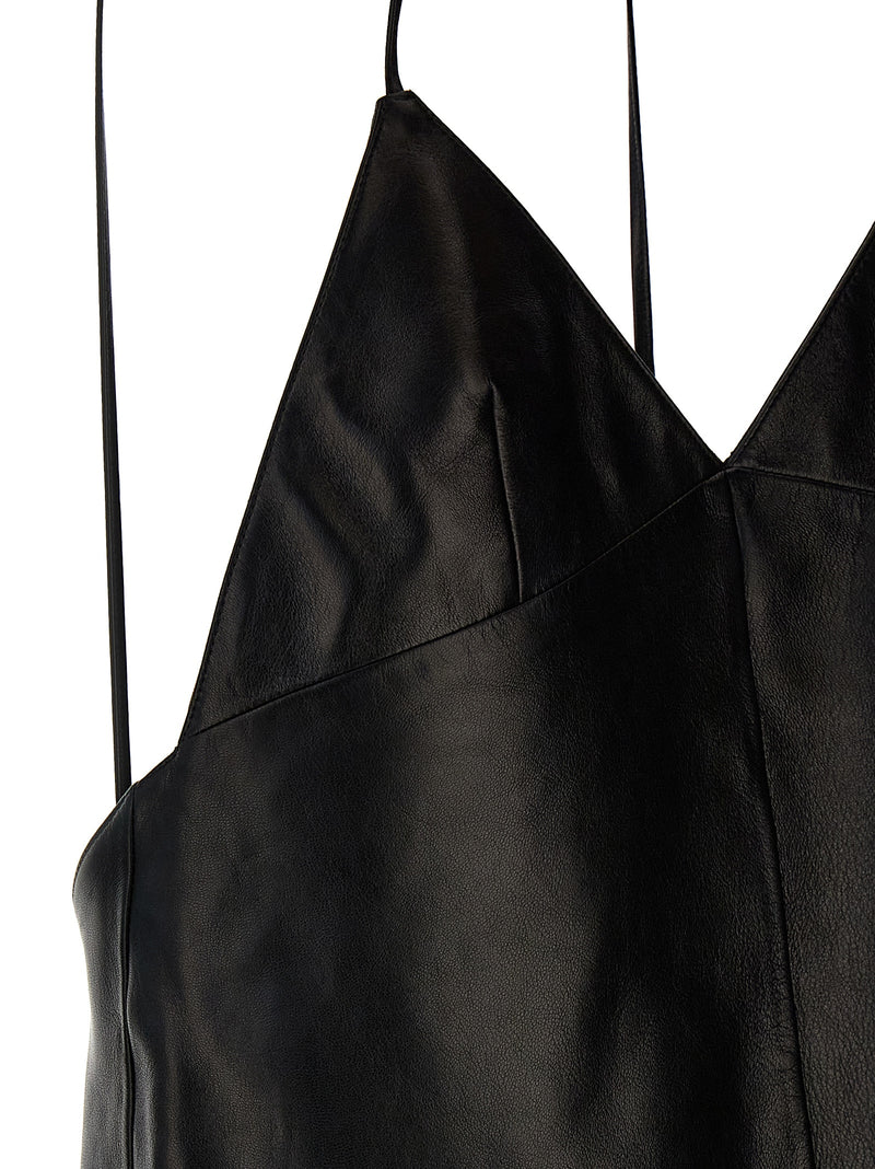 Saint Laurent Leather Slip Dress | Urbalenti™ NYC