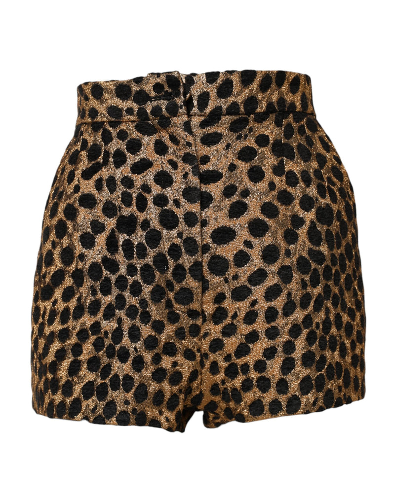 Short hot pants marron à imprimé léopard et taille haute Dolce & Gabbana